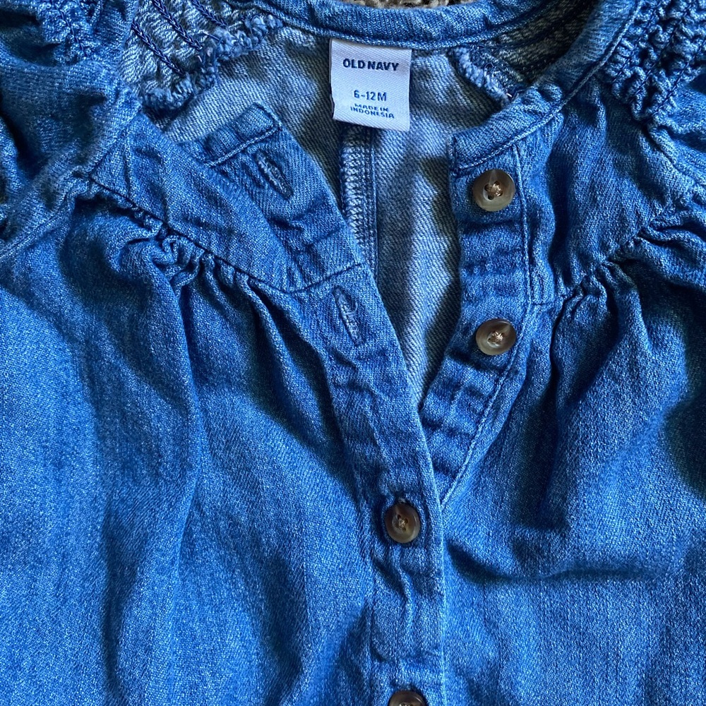 Blue Denim Baby Romper - Picture 2 of 2